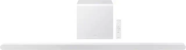 Front. Samsung - HW-S801D 3.1.2 Channel Q-Series Ultra Slim Soundbar with Wireless Subwoofer, Dolby Atmos and Q-Symphony - White.