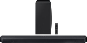 Samsung - HW-QS730D 3.1.2 Channel Q-Series Soundbar with Wireless Subwoofer, Dolby Atmos and Q-Symphony - Titan Black - Front_Zoom