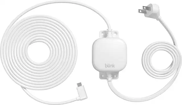Front. Blink - Weather Resistant 13ft Power Adapter for Blink Mini 2 and Blink Outdoor 4 - White.