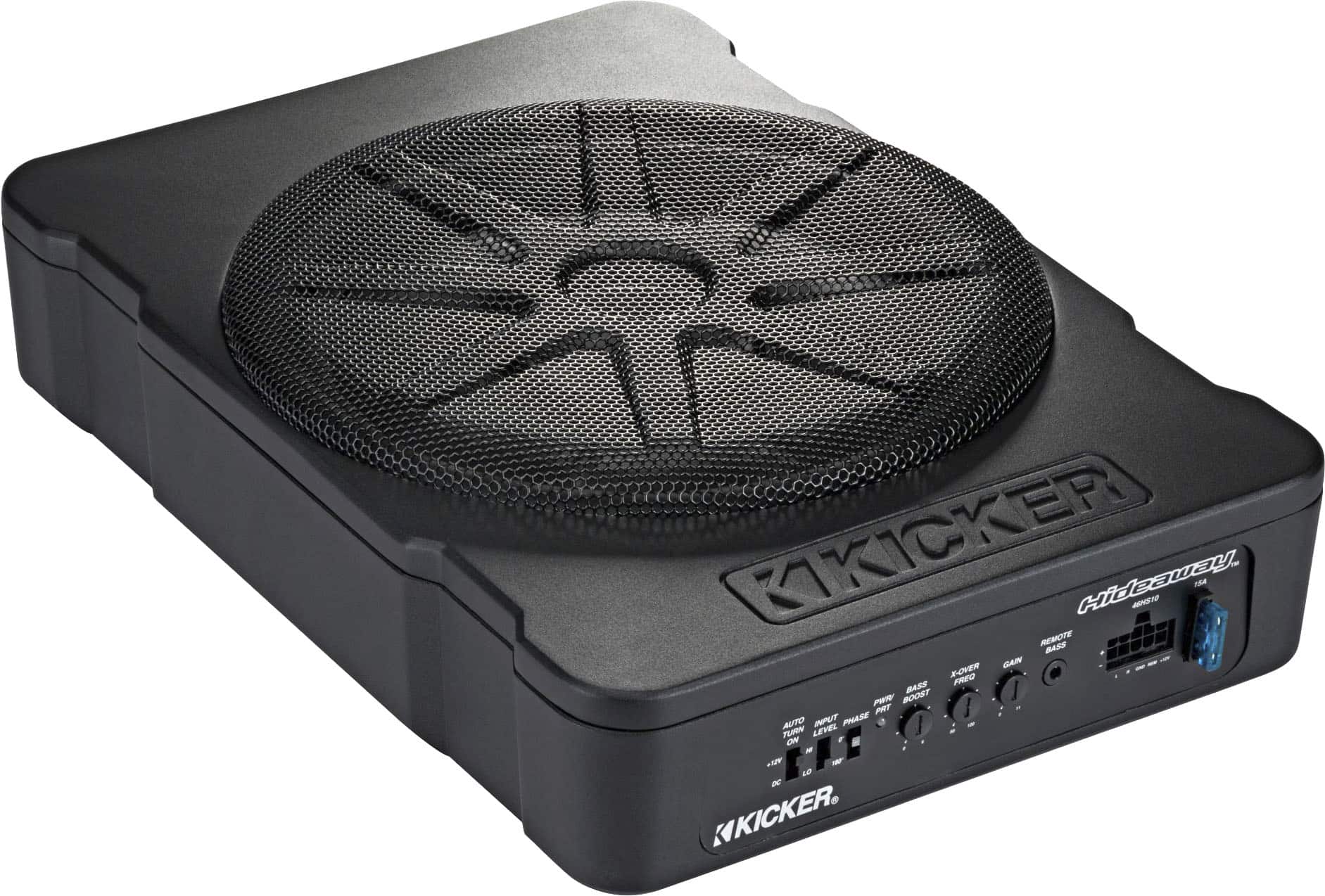 Left. KICKER - Hideaway 10" Compact Powered Subwoofer - Black.