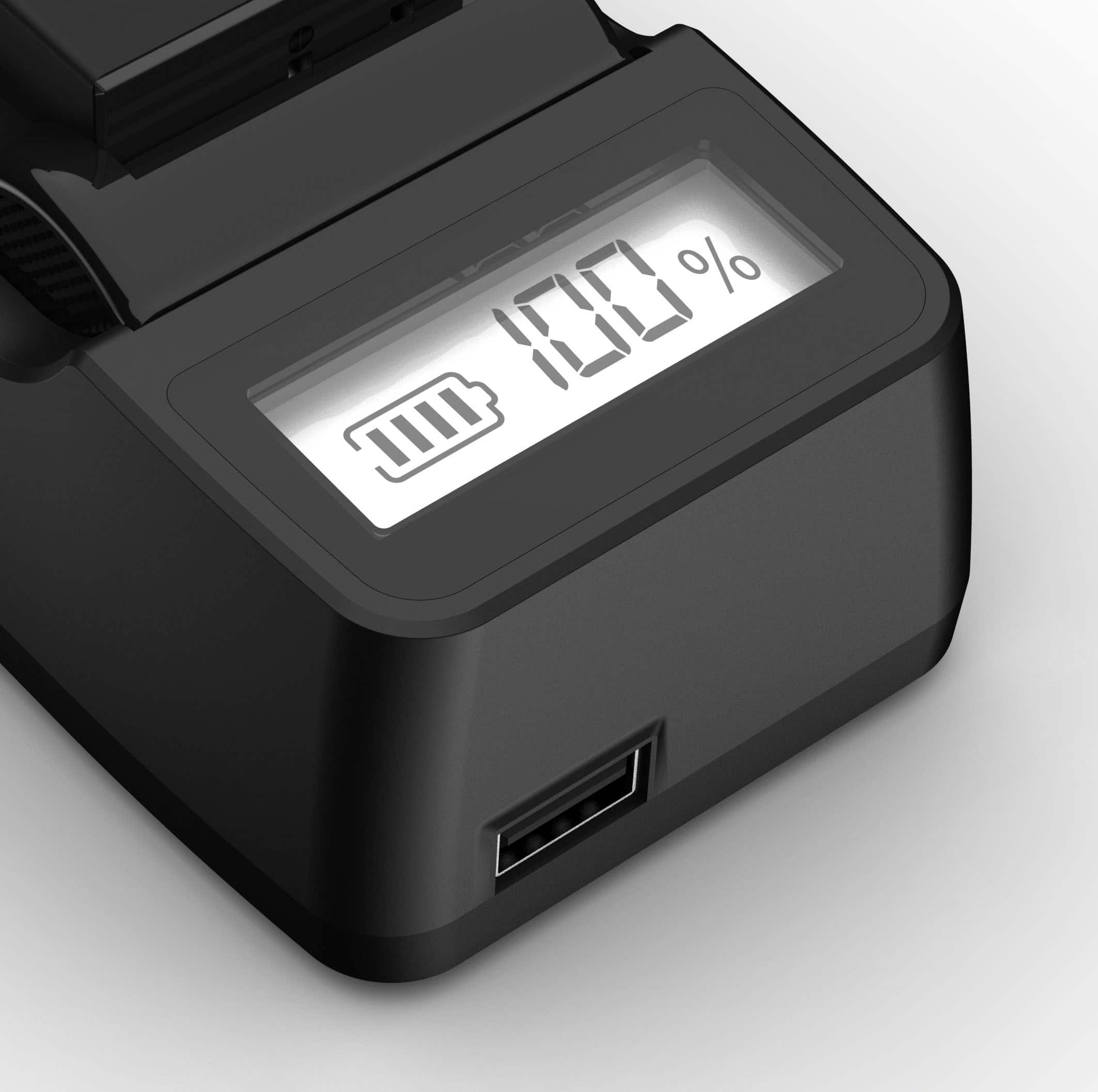 Alt View 11. Digipower - Mirrorless Travel Charger For Sony Replacement Batteries NP-FZ100/FW50/FM500F - Black.