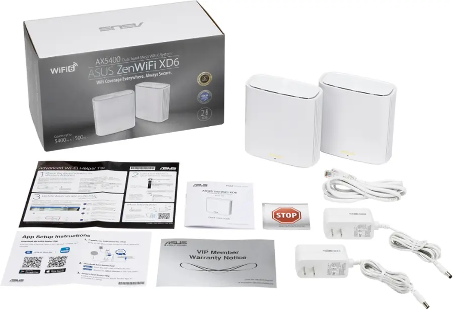 Alt View 13. ASUS - ZenWiFi XD6 WiFi 6 Dual-Band Mesh Router (3-Pack) - White.