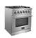 Angle. Forno Appliances - Massimo 4.32 cu. ft. Freestanding Gas Range with Steam Cleaning and Air Fryer Kit - Stainless steel.