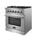 Left. Forno Appliances - Massimo 4.32 cu. ft. Freestanding Gas Range with Steam Cleaning and Air Fryer Kit - Stainless steel.