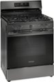 Angle Zoom. Frigidaire 5.1 Cu. Ft. Freestanding Gas Range with Air Fry - Black Stainless Steel.
