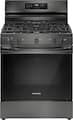 Frigidaire - 30 in. Wide 5 burners 5.1 Cu. Ft. Freestanding Gas Range with Air Fry - Black Stainless Steel