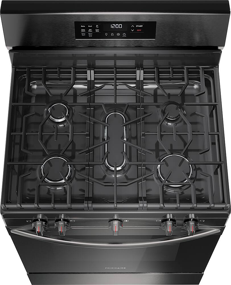 Alt View 11. Frigidaire - Frigidaire 5.1 Cu. Ft. Freestanding Gas Range with Air Fry - Black Stainless Steel.