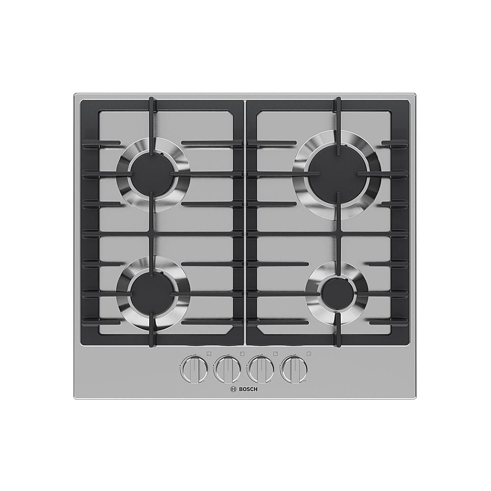 Bosch - 300 Series 24" Built-In Gas Cooktop with 4 Burners and FlameSafe - Stainless Steel - Front_Zoom
