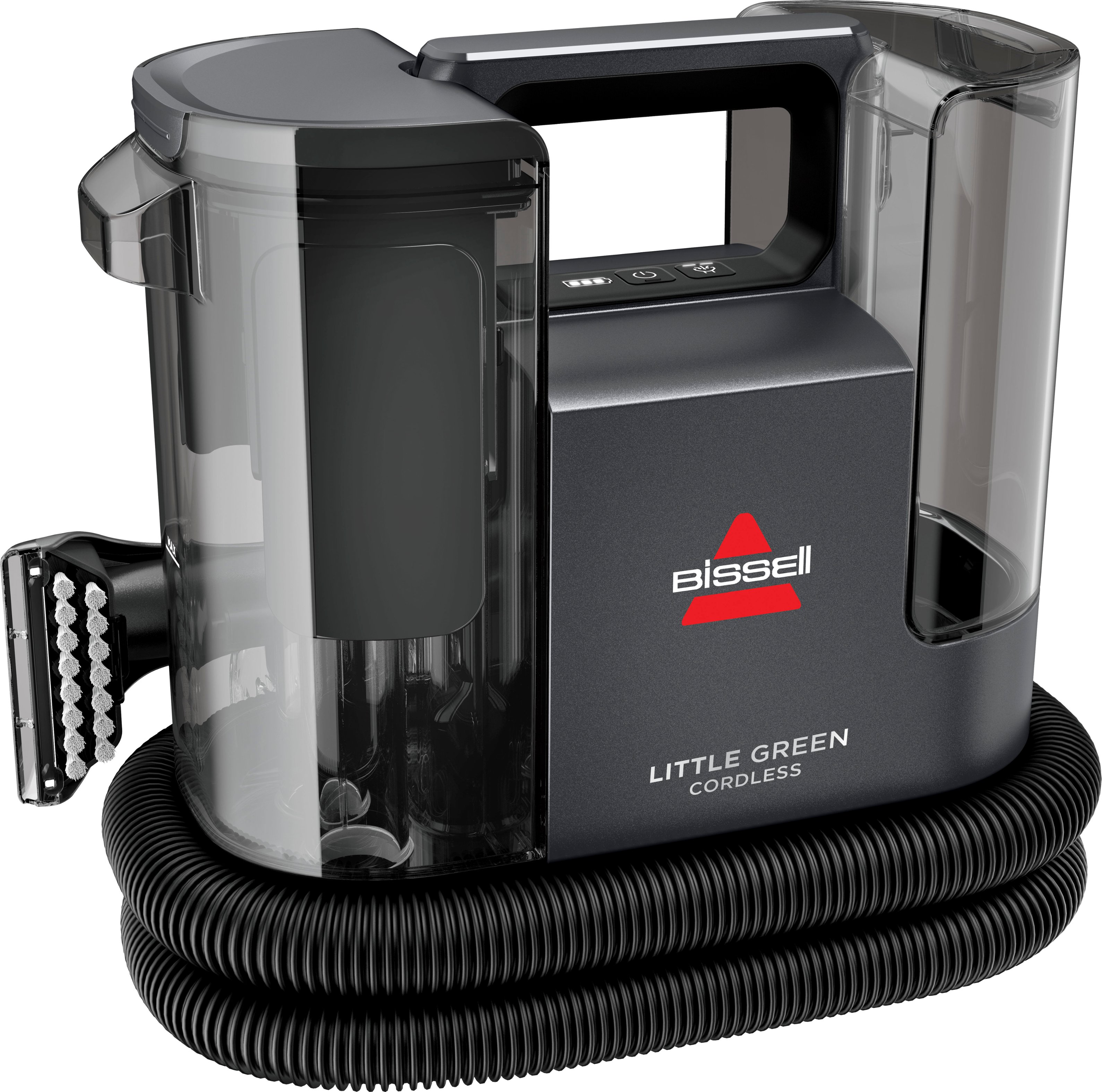 Angle. BISSELL - Little Green Cordless Portable Deep Cleaner - Titanium with silver accents.