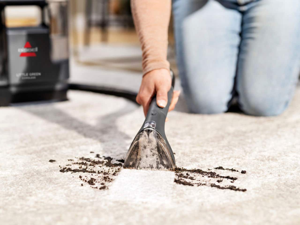 Alt View 1. BISSELL - Little Green Cordless Portable Deep Cleaner - Titanium with silver accents.