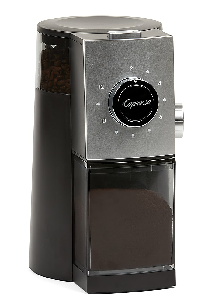 Angle View: Capresso - Grind Select Coffee Burr Grinder - Black/Silver