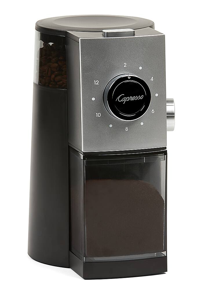 Angle. Capresso - Grind Select Coffee Burr Grinder - Black/Silver.