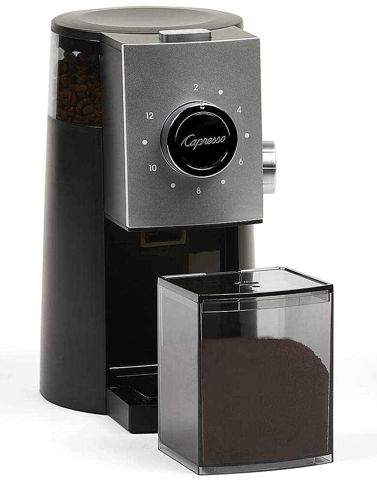Left. Capresso - Grind Select Coffee Burr Grinder - Black/Silver.