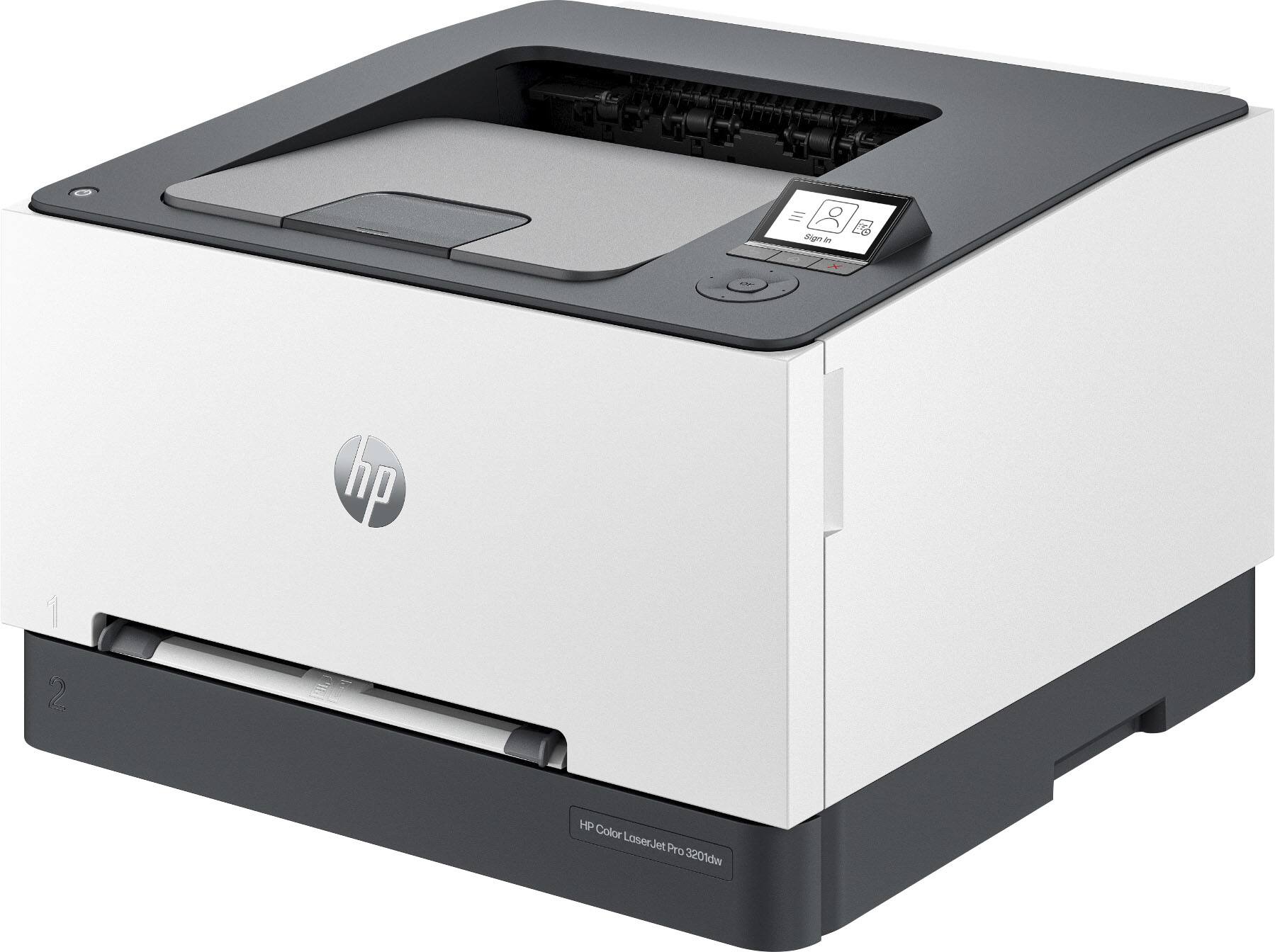 The text on the image reads "Signi I hp 2 HP Color LaserJet Pro 3201cw". This text is grouped and corrected as follows:

"Signify HP 2 HP Color LaserJet Pro 3201cw".