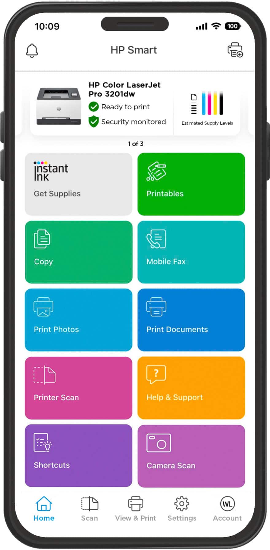 In the box, you will find an HP Color LaserJet Pro 3201dw printer, along with an Original HP 218A Starter Kit and TerraJet Toner Cartridges in black, cyan, magenta, and yellow.