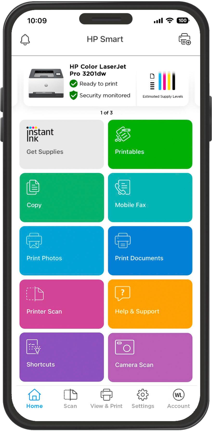 In the box, you will find an HP Color LaserJet Pro 3201dw printer, along with an Original HP 218A Starter Kit and TerraJet Toner Cartridges in black, cyan, magenta, and yellow.