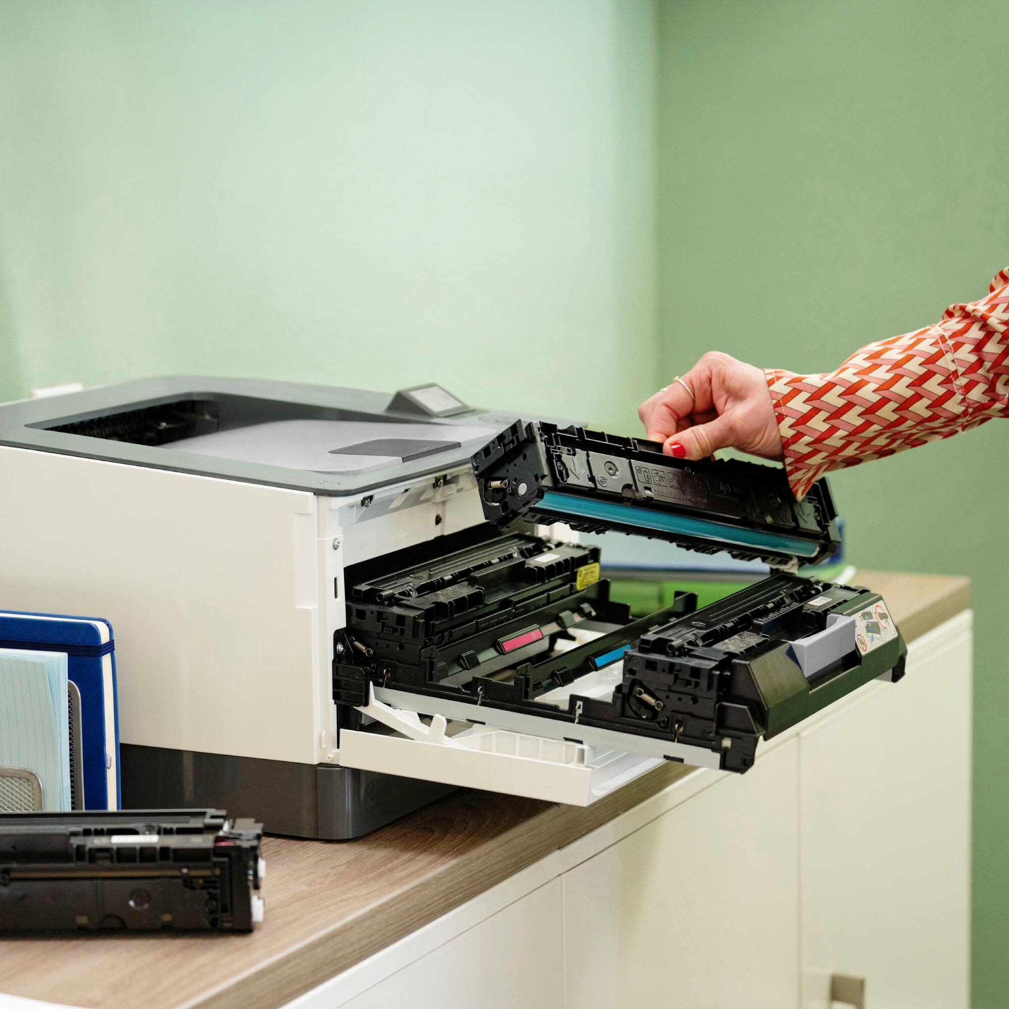 Remote Printing with HP App

* HP Smart lte
* Fast and easy setup
* HP Color LaserJet PFO 32010w steady T print
* Security monitored
* Toner level monitoring
* Instant
* Get Supplies
* Printables
* Print photos from camera roll, social media and Google Photos
* Copy Print Photos
* Mobile Fax Print Documents
* Send secure mobile fax
* Print from anywhere
* Printer Scan
* Help & Support
* Shortcuts
* Camera
* Scan on the go
* Home Scan
* View & Print Settings
* Account