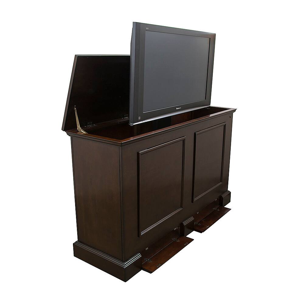 Angle. Touchstone Home Products - The Grand Elevate by Touchstone - Smart Motorized TV Lift Cabinet for Flat Screen TVs up to 65 Inches - Espresso.