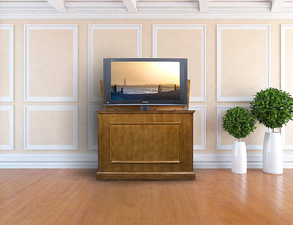 Alt View 16. Touchstone Home Products - The Elevate by Touchstone - Smart Motorized TV Lift Cabinet for Flat Screen TVs up to 50 Inches - Honey Oak.