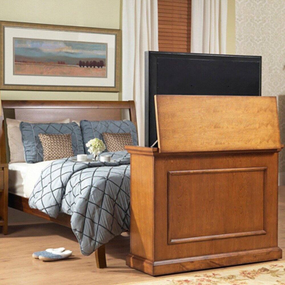 Alt View 18. Touchstone Home Products - The Elevate by Touchstone - Smart Motorized TV Lift Cabinet for Flat Screen TVs up to 50 Inches - Honey Oak.
