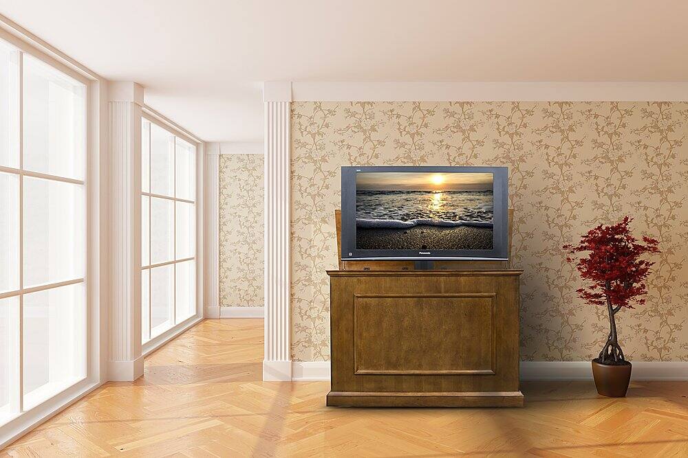Alt View 19. Touchstone Home Products - The Elevate by Touchstone - Smart Motorized TV Lift Cabinet for Flat Screen TVs up to 50 Inches - Honey Oak.