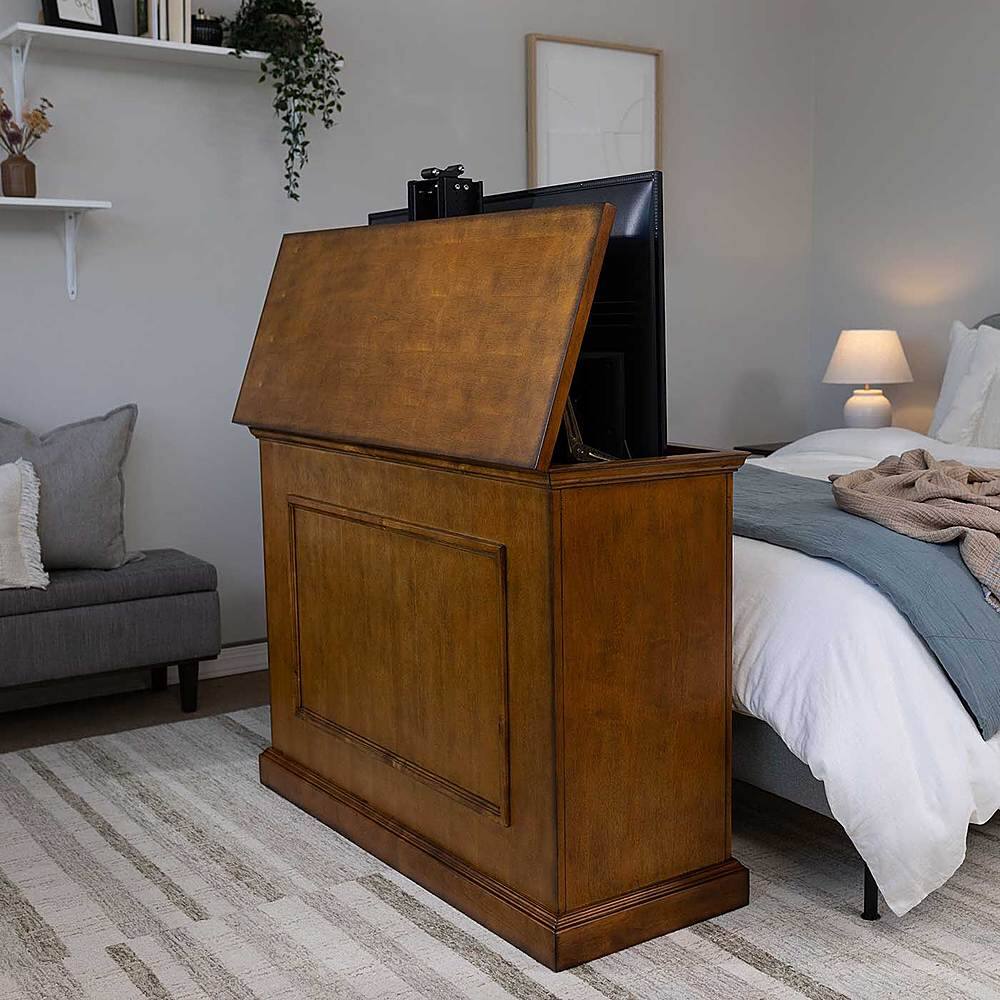 Alt View 2. Touchstone Home Products - The Elevate by Touchstone - Smart Motorized TV Lift Cabinet for Flat Screen TVs up to 50 Inches - Honey Oak.
