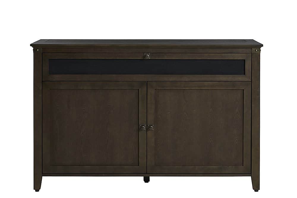 Angle. Touchstone Home Products - The Claymont by Touchstone - Smart Motorized TV Lift Cabinet for Flat Screen TVs up to 65 Inches - Smoke.