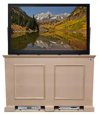 Front. Touchstone Home Products - The Grand Elevate by Touchstone - Smart Motorized TV Lift Cabinet for Flat Screen TVs up to 65 Inches - Unfinished.
