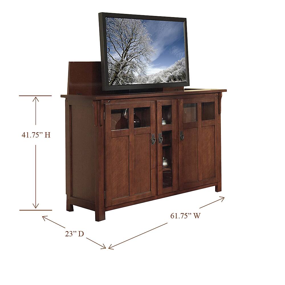 Alt View 1. Touchstone Home Products - The Bungalow by Touchstone - Smart Motorized TV Lift Cabinet for Flat Screen TVs up to 60 Inches - Mission Chestnut.