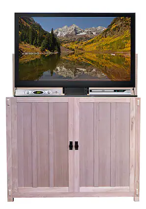 Front. Touchstone Home Products - The Mission Style Elevate by Touchstone- Smart Motorized TV Lift Cabinet for Flat Screen TVs up to 50 Inches - Unfinished.