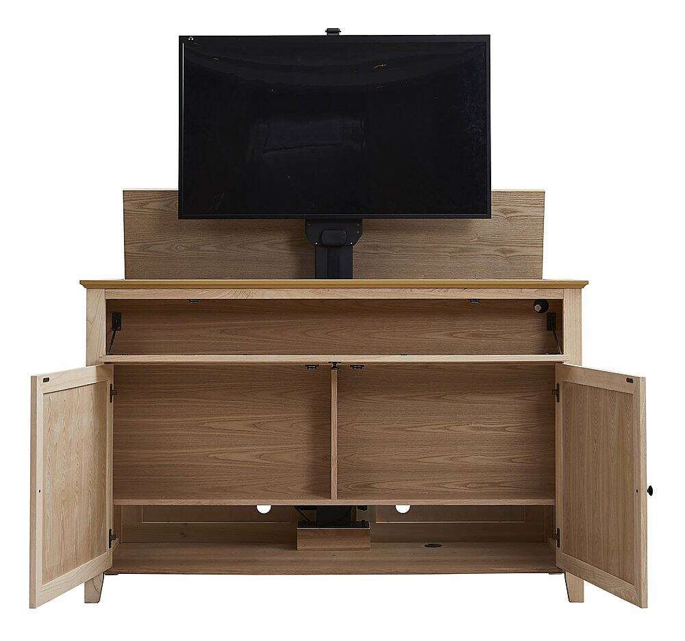 Angle. Touchstone Home Products - The Claymont by Touchstone - Smart Motorized TV Lift Cabinet for Flat Screen TVs up to 65 Inches - Unfinished.