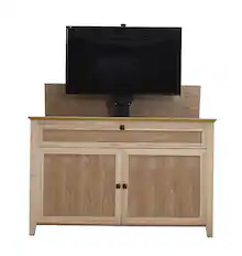 Front. Touchstone Home Products - The Claymont by Touchstone - Smart Motorized TV Lift Cabinet for Flat Screen TVs up to 65 Inches - Unfinished.