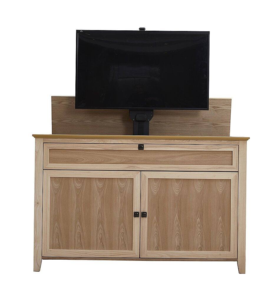 Front. Touchstone Home Products - The Claymont by Touchstone - Smart Motorized TV Lift Cabinet for Flat Screen TVs up to 65 Inches - Unfinished.