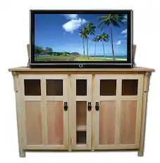 Front. Touchstone Home Products - The Bungalow by Touchstone - Smart Motorized TV Lift Cabinet for Flat Screen TVs up to 60 Inches - Unfinished.