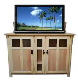 Touchstone Home Products - The Bungalow by Touchstone - Smart Motorized TV Lift Cabinet for Flat Screen TVs up to 60 Inches - Unfinished
