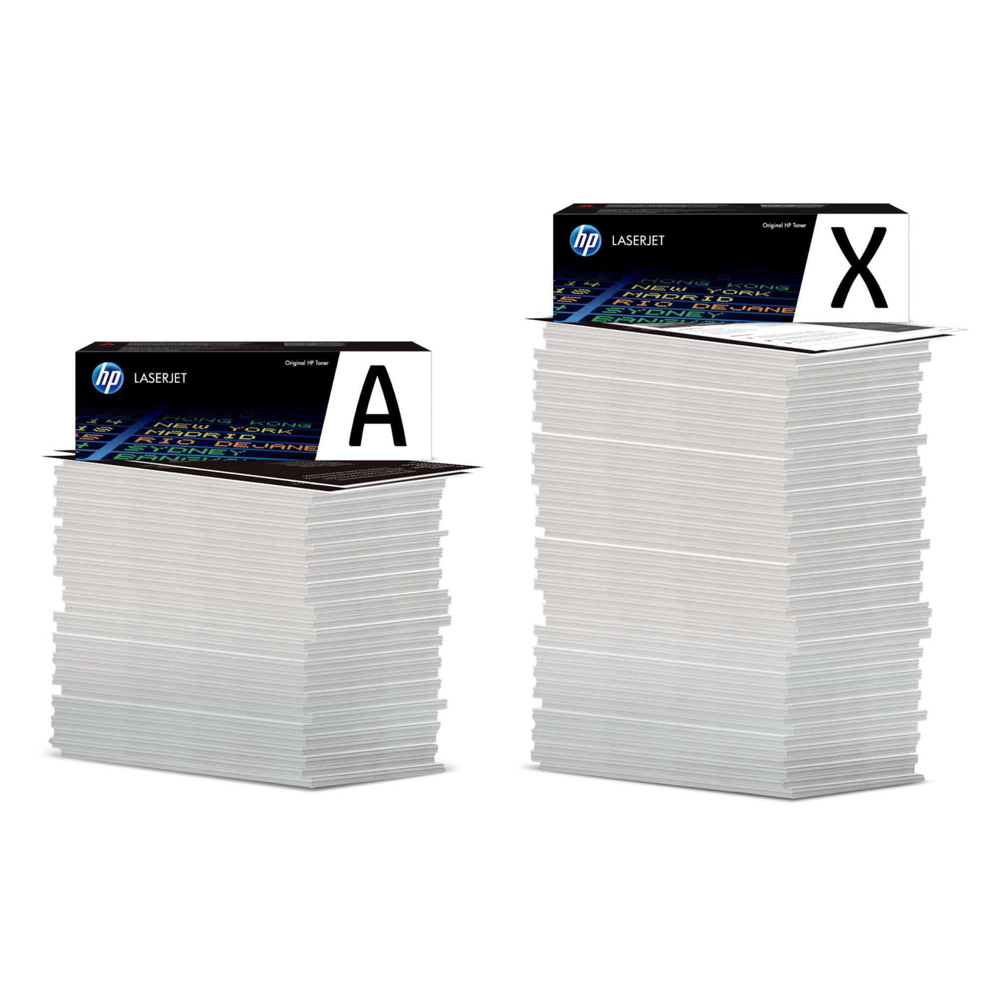 The image showcases a variety of HP products, including a printer and cartridges. The printer is prominently displayed, with the HP logo visible on the front. The cartridges are arranged around the printer, emphasizing their compatibility with the device. The image also features a box of HP supplies, further highlighting the brand's offerings. The overall scene conveys a sense of reliability and quality, as the products are from America's most trusted printer brand.