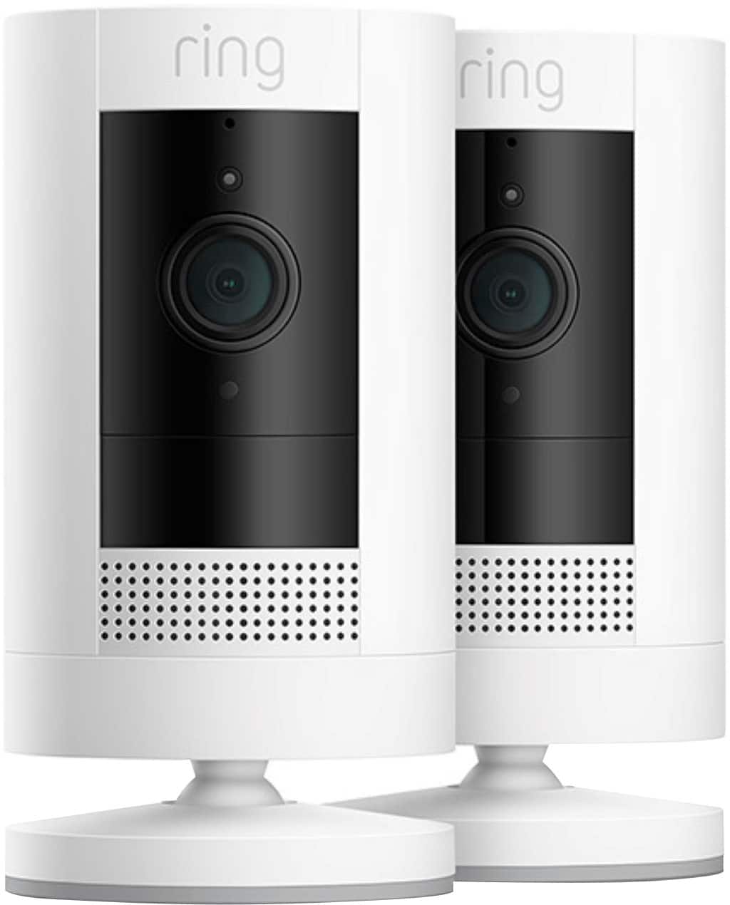 Ring - 2-Pack Outdoor Cam (Stick Up Cam) Indoor/Outdoor Wire Free 1080p Security Camera - White - Front_Zoom
