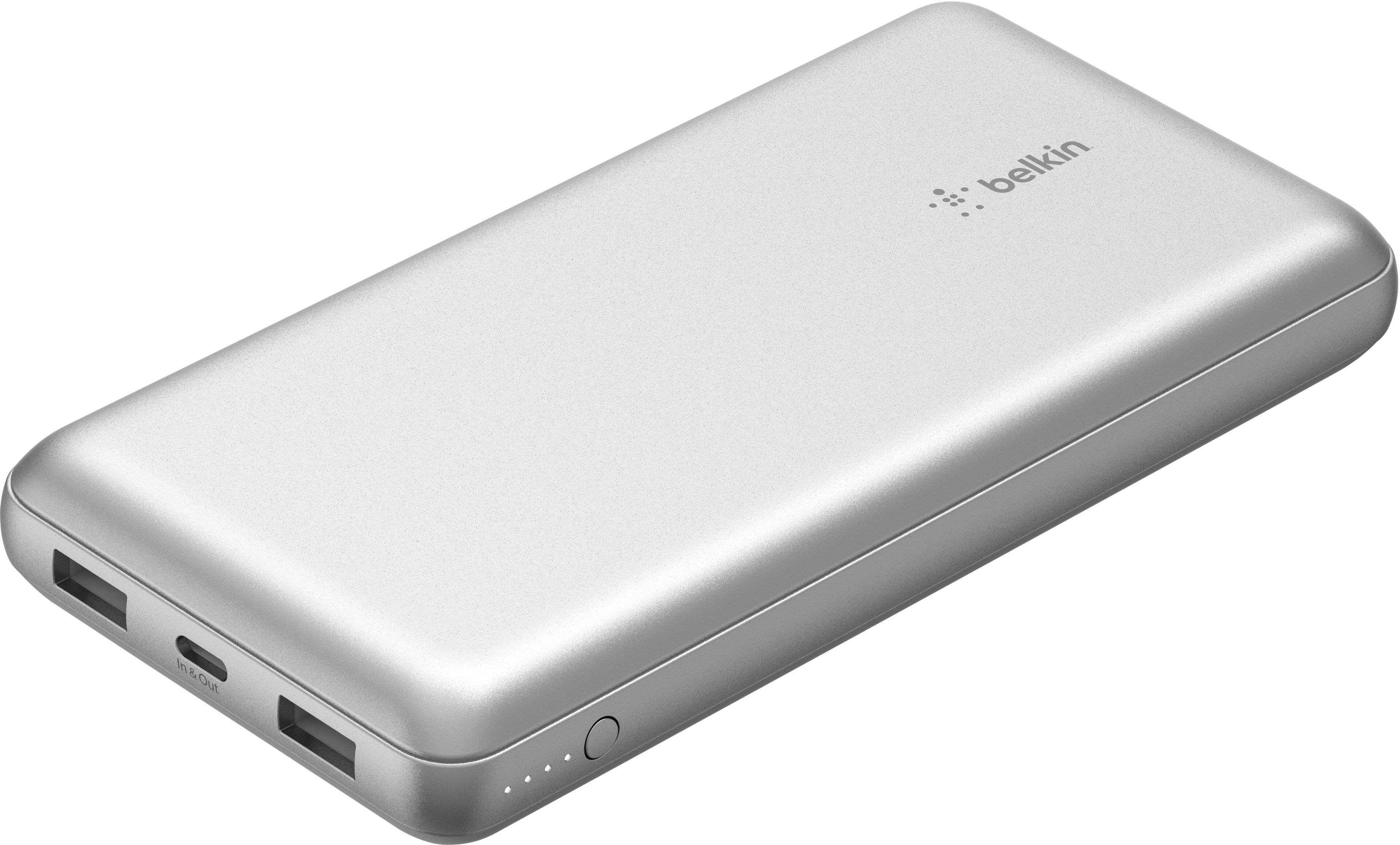 Belkin - BOOST↑CHARGE USB-C Portable Charger 20K Power Bank with 1 USB-C Port and 2 USB-A Ports & Included USB-C to USB-A Cable - Silver