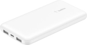 Belkin - BoostCharge USB-C Portable Charger 10K Power Bank with 1 USB-C Port and 2 USB-A Ports & Included USB-C to USB-A Cable - White - Front_Zoom