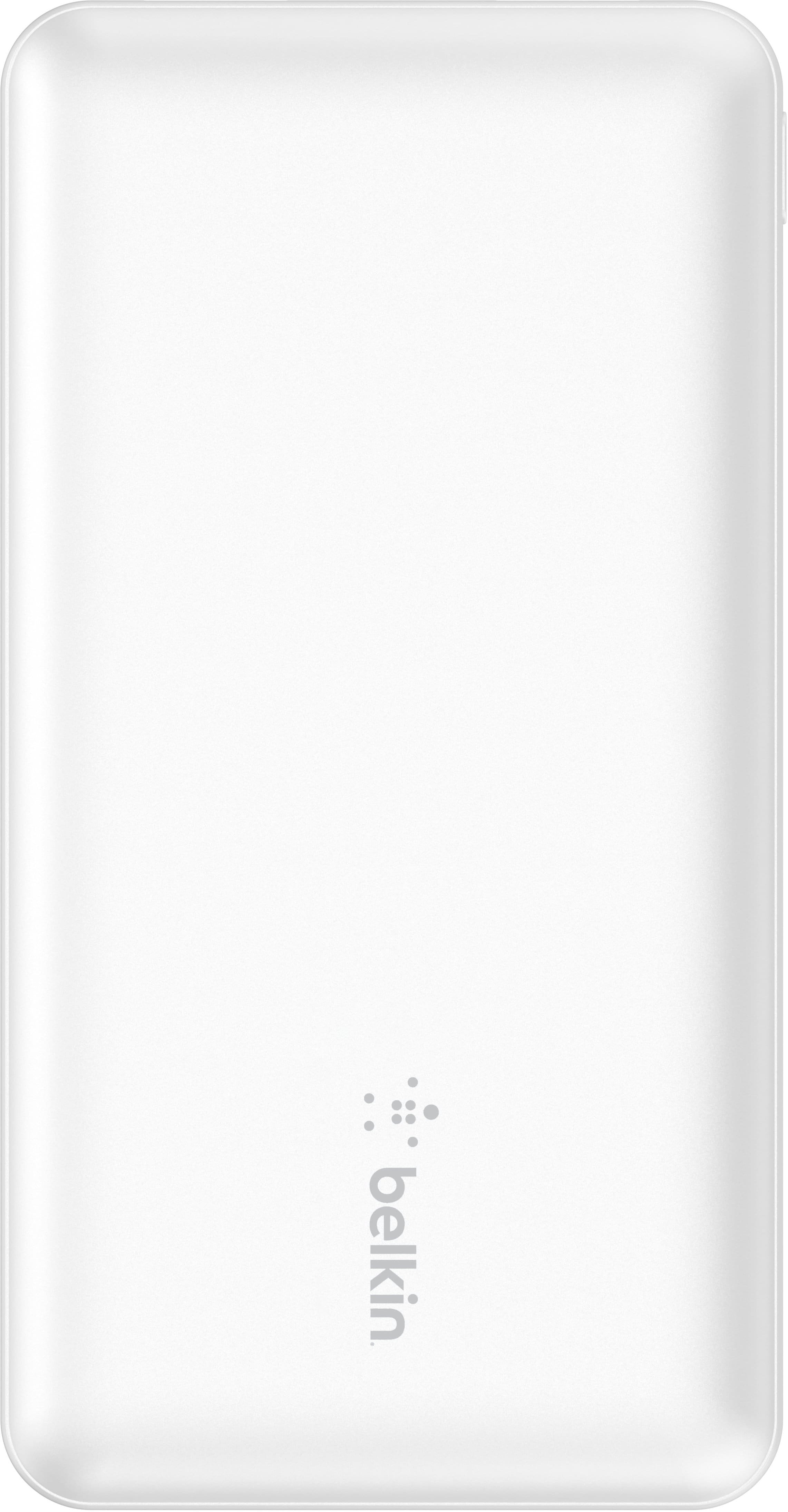 Alt View 1. Belkin - BoostCharge USB-C Portable Charger 10K Power Bank with 1 USB-C Port and 2 USB-A Ports & Included USB-C to USB-A Cable - White.