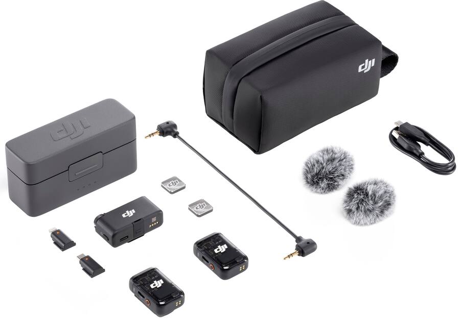 DJI MIC 2フルセット(付属品完備) DJI Mic 2 Wireless Omnidirectional Microphone System Black