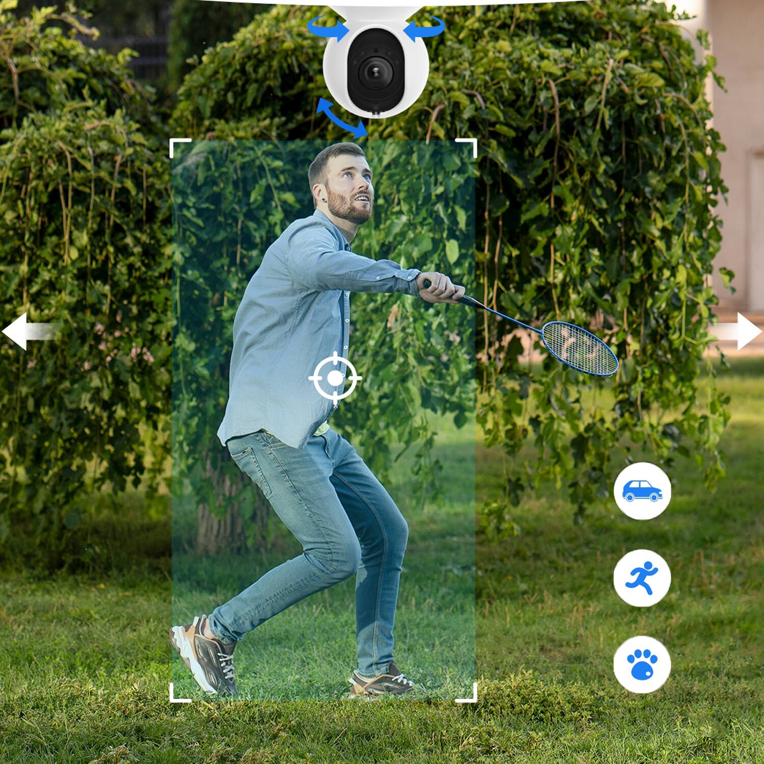 Alt View 39. Reolink - Reolink E Series E560 Outdoor Plug-In 4K Security Camera with 64GB MicroSD, PTZ, Wi-Fi 6  & Color Night Vision - White.