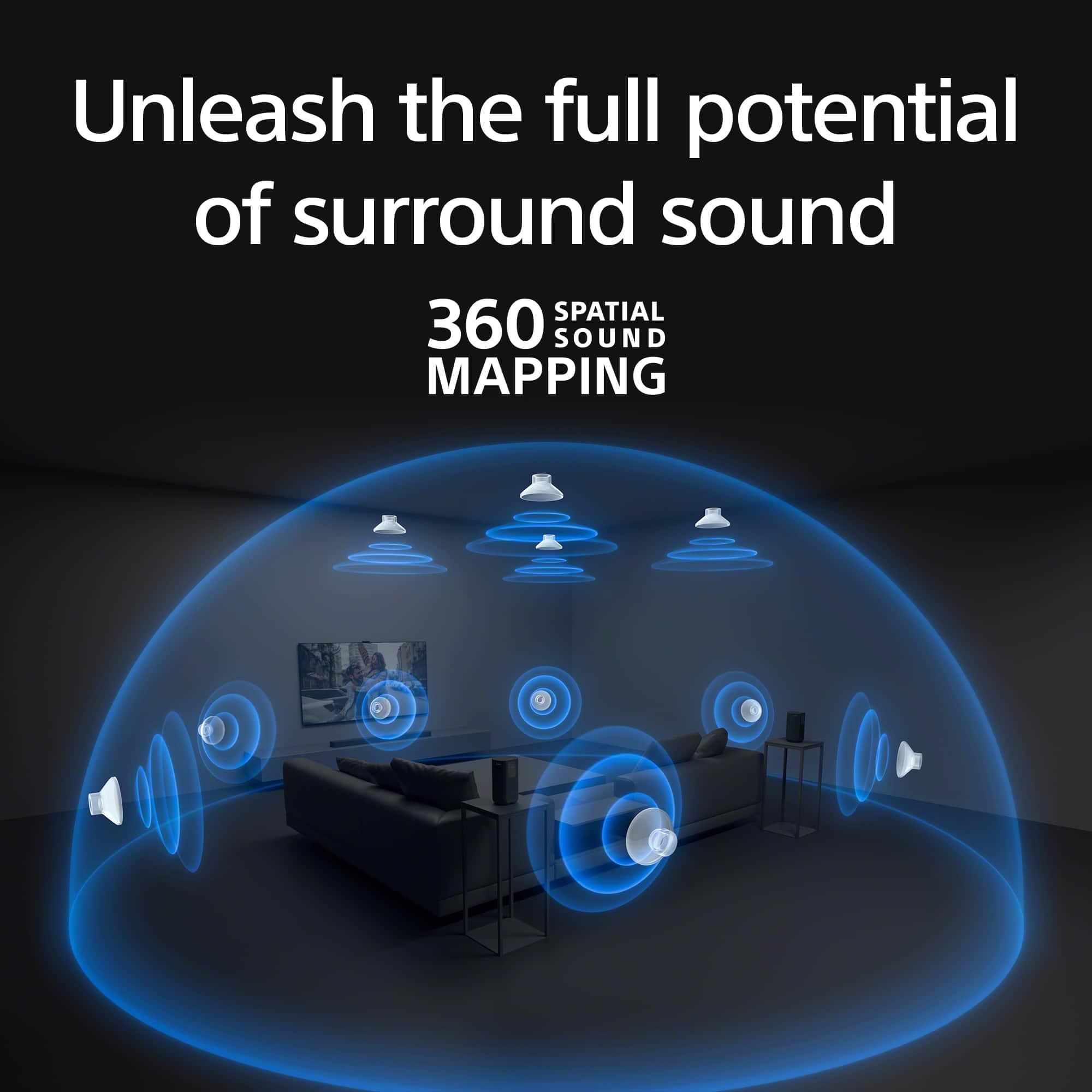 Unleash the full potential of surround sound with 360 Spatial Sound Mapping.