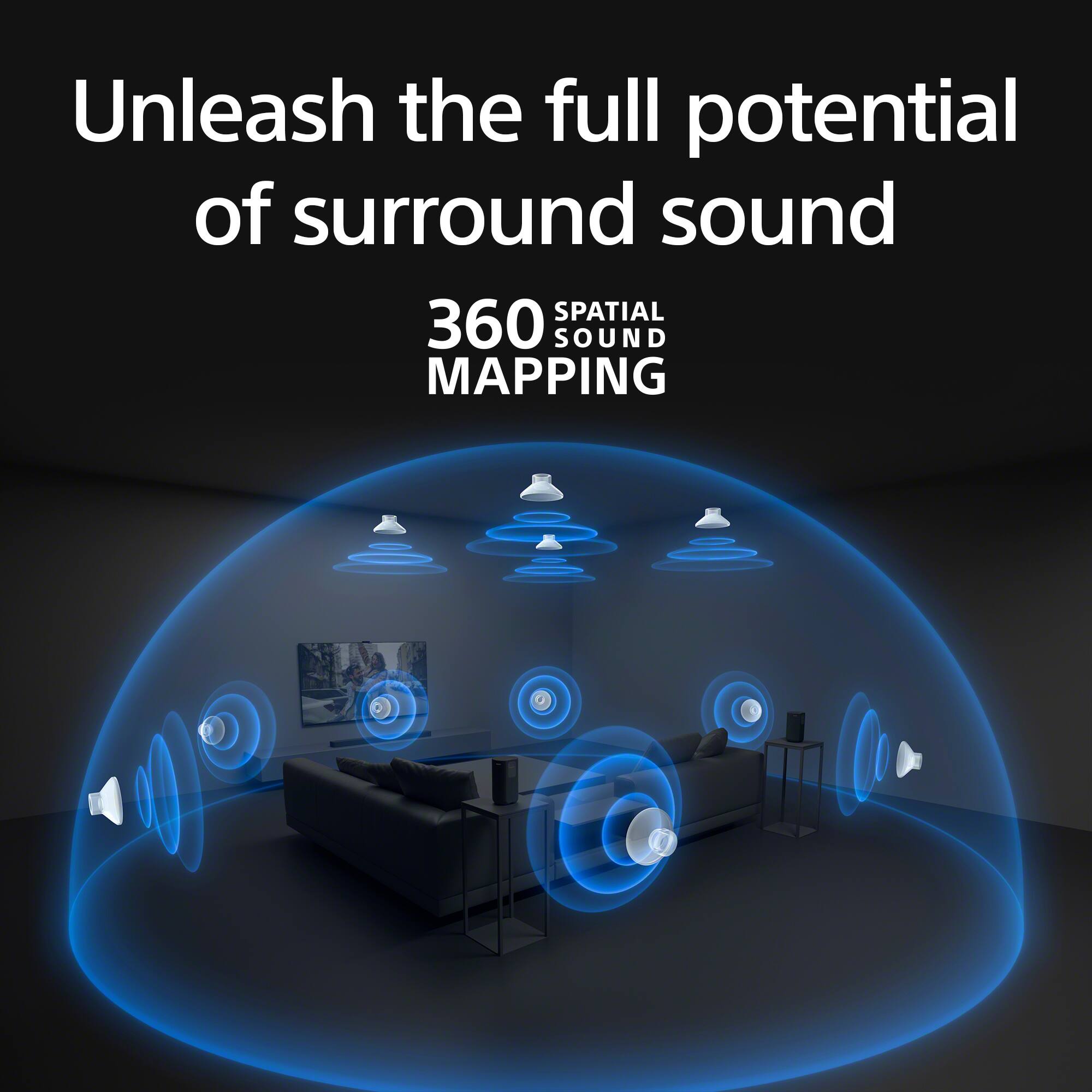 Unleash the full potential of surround sound with 360 Spatial Sound Mapping.