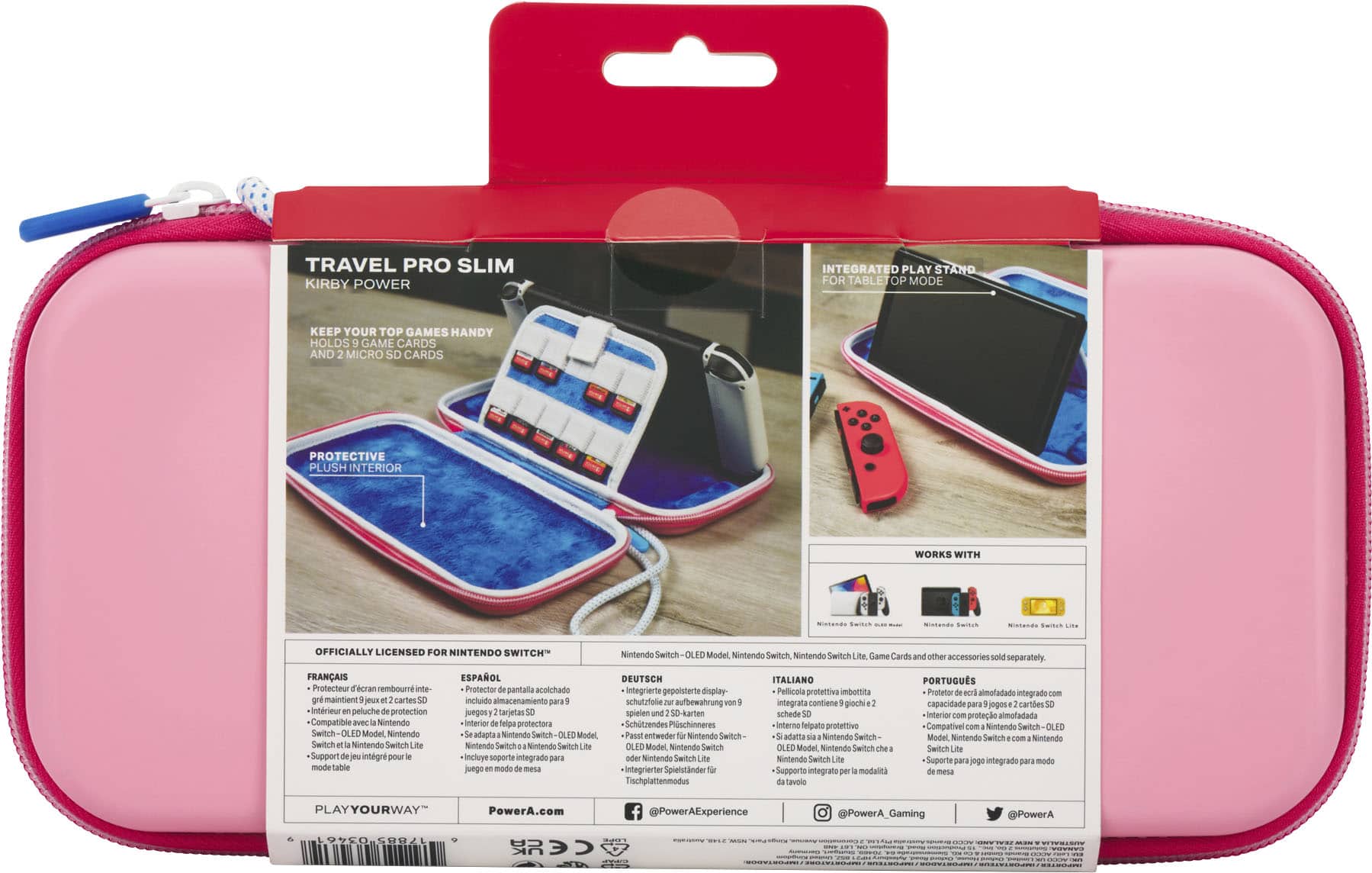 Alt View 26. PowerA - Slim Travel Pro Case for Nintendo Switch - OLED Model, Nintendo Switch or Nintendo Switch Lite - Kirby Power.