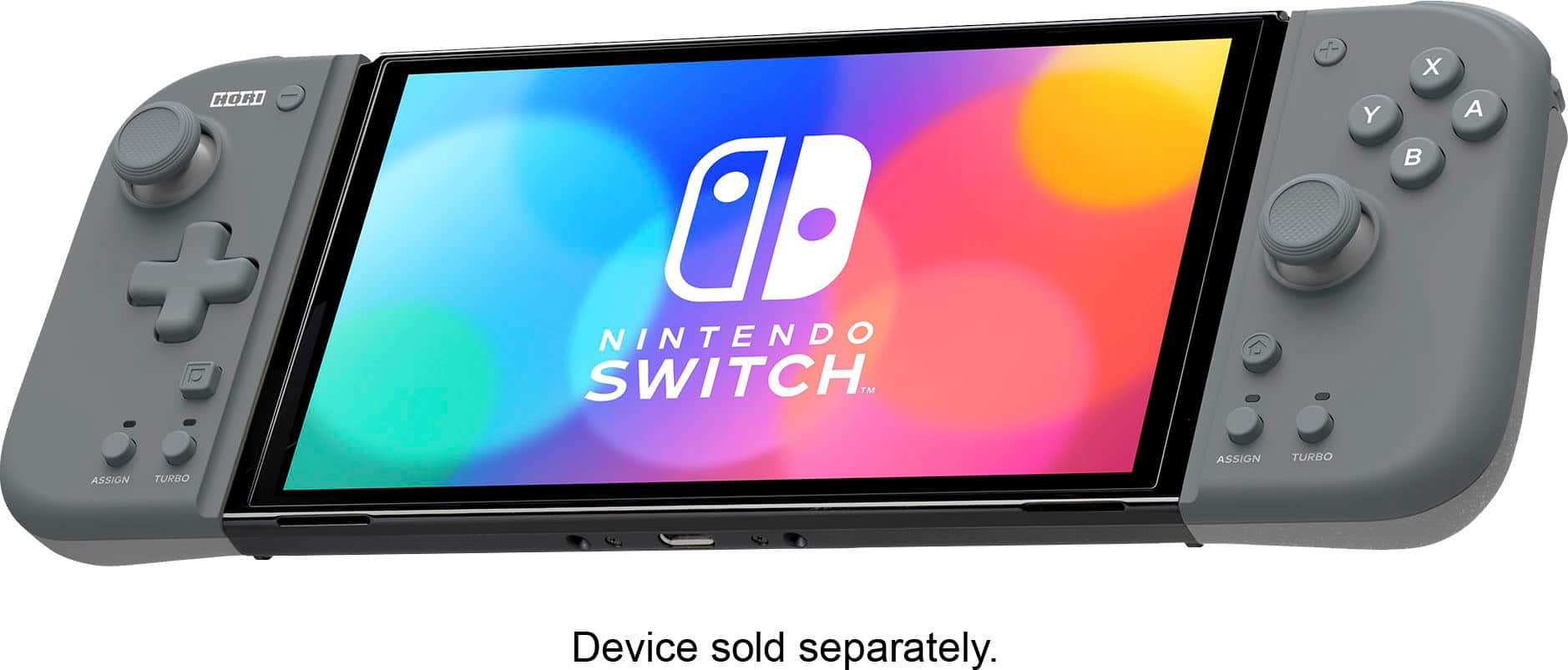 Angle. Hori - Split Pad Compact Attachment Set for Nintendo Switch - Slate Gray.