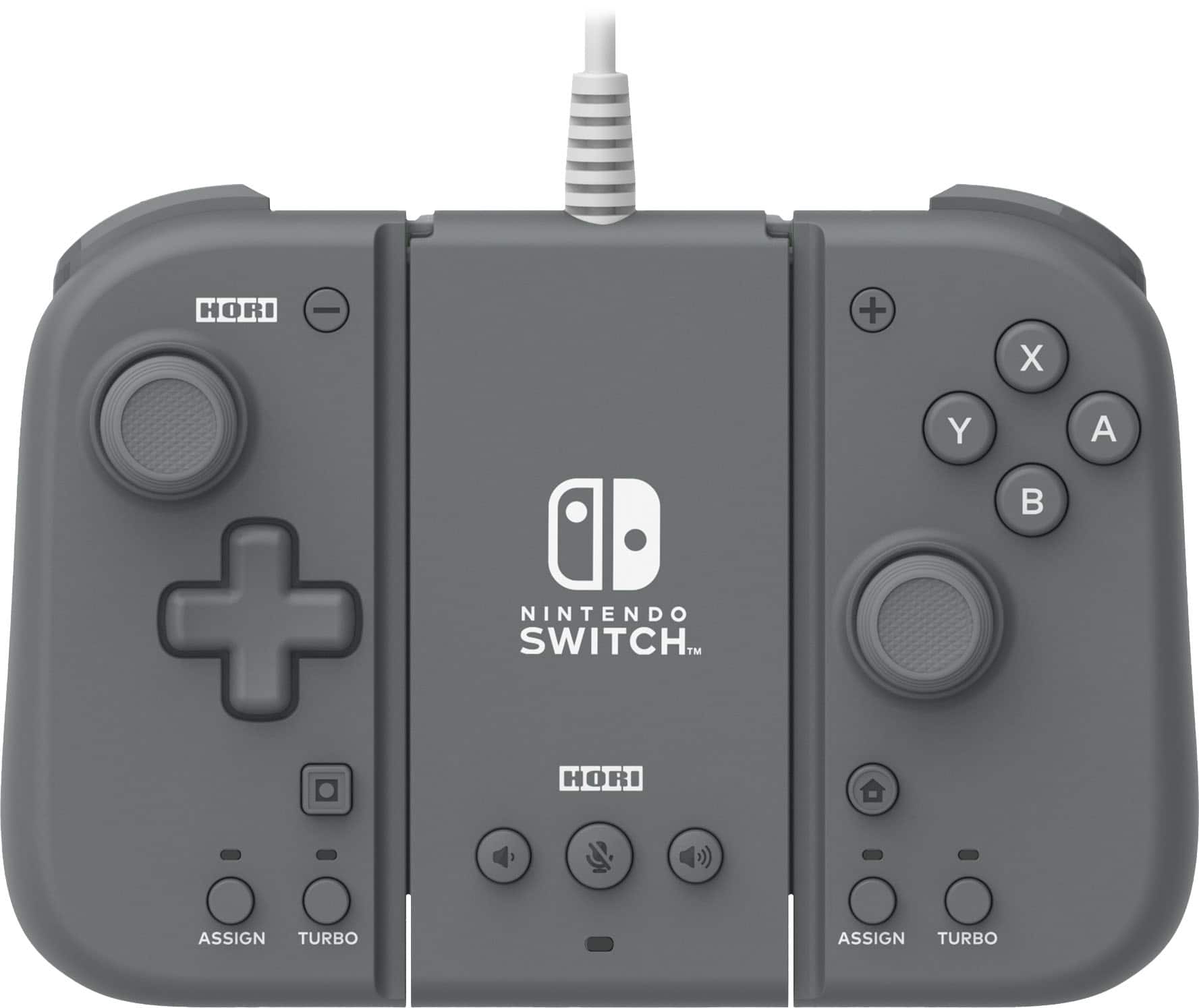 Front. Hori - Split Pad Compact Attachment Set - Officially Licensed By Nintendo - Slate Gray.