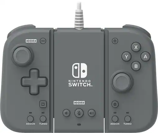 Front. Hori - Split Pad Compact Attachment Set - Officially Licensed By Nintendo - Slate Gray.