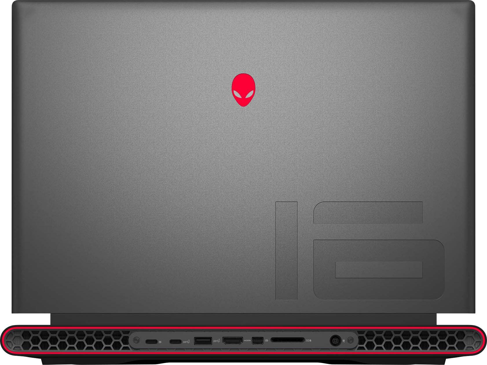Alt View 4. Alienware - 16" QHD+ (2560 x 1600) 240Hz Gaming Laptop - AMD Ryzen 9 - 32GB Memory - NVIDIA GeForce RTX 4080 - Dark Metallic Moon.