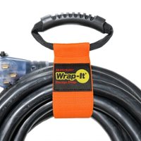 Easy-Carry Wrap-It Storage Strap - 22-inch - Hook and Loop Carrying Strap with Handle - Blaze Orange - Angle_Zoom